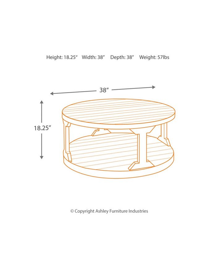 Signature Design By Ashley Rogness VintageLike Round Cocktail Table