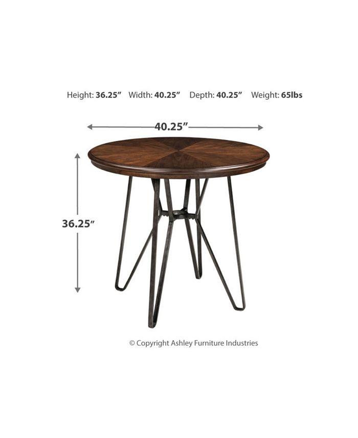 Signature Design By Ashley Centiar Casual Round Dining Room Counter