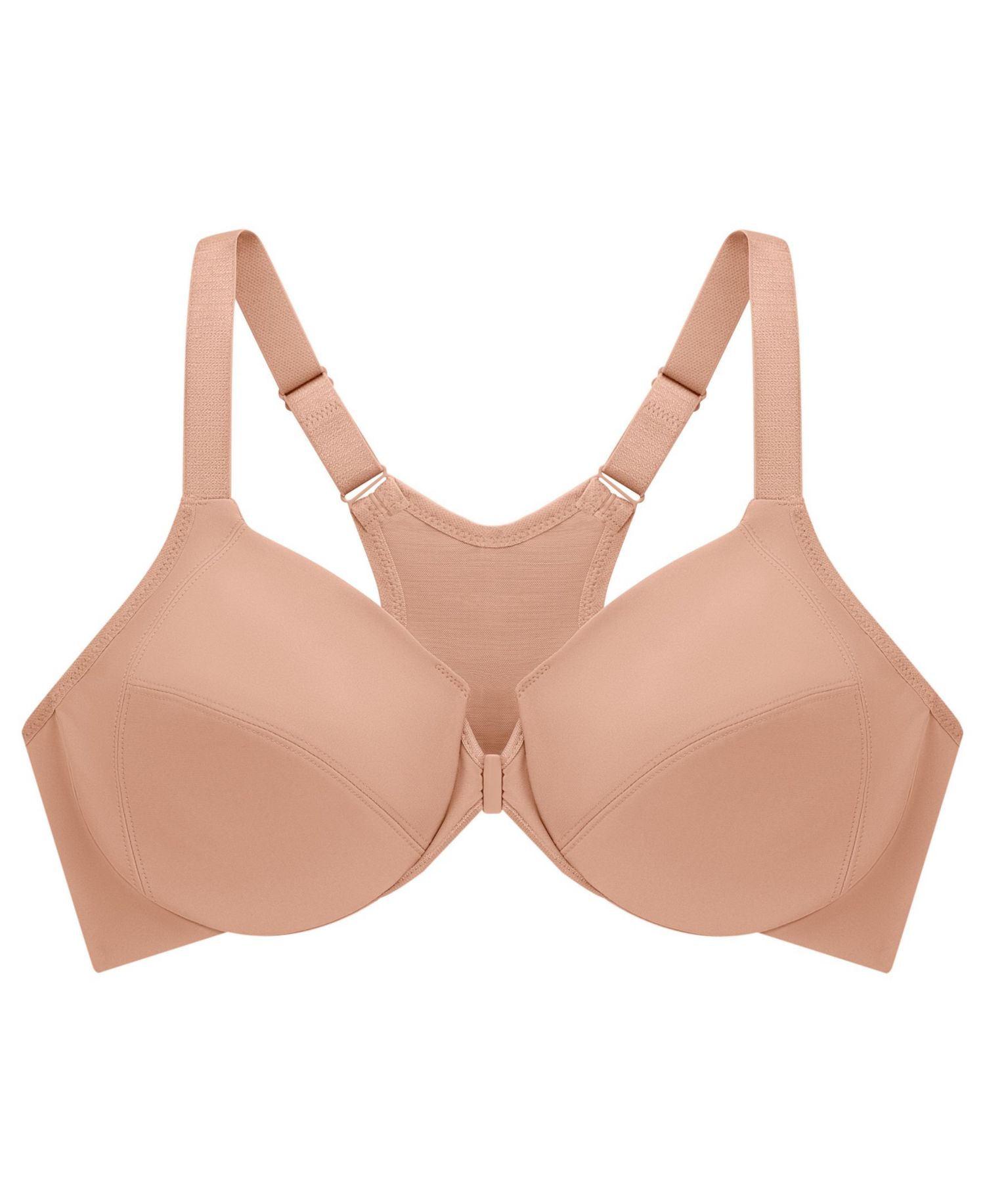 Women's Plus Size Front Close Wonder Wire Bra with Smoothing Back 1247