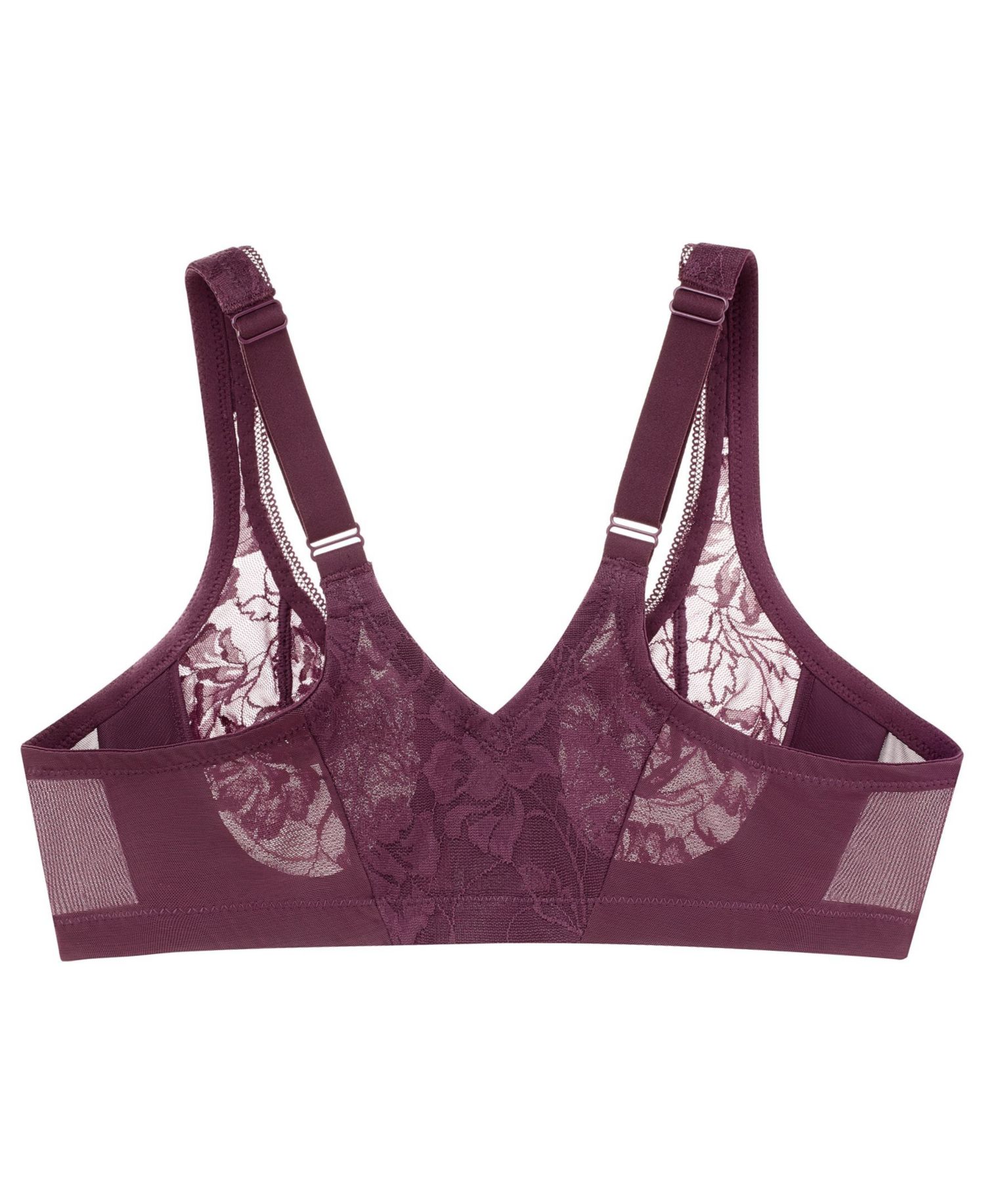 Women's Full Figure Wonderwire Front Close Stretch Lace Bra with Narrow Set Straps 9246