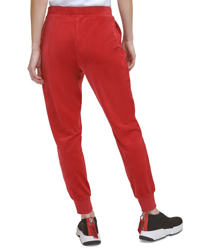 DKNY Logo Velour Jogger Pants - Macy's