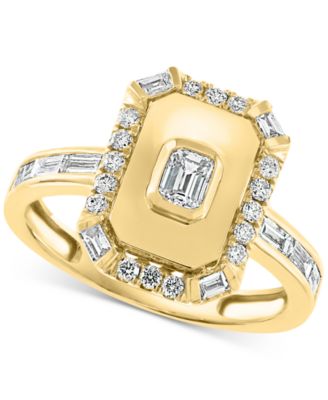 EFFY Collection - Diamond Polished Rectangle Statement Ring (5/8 ct. t.w.) in 14k Yellow Gold