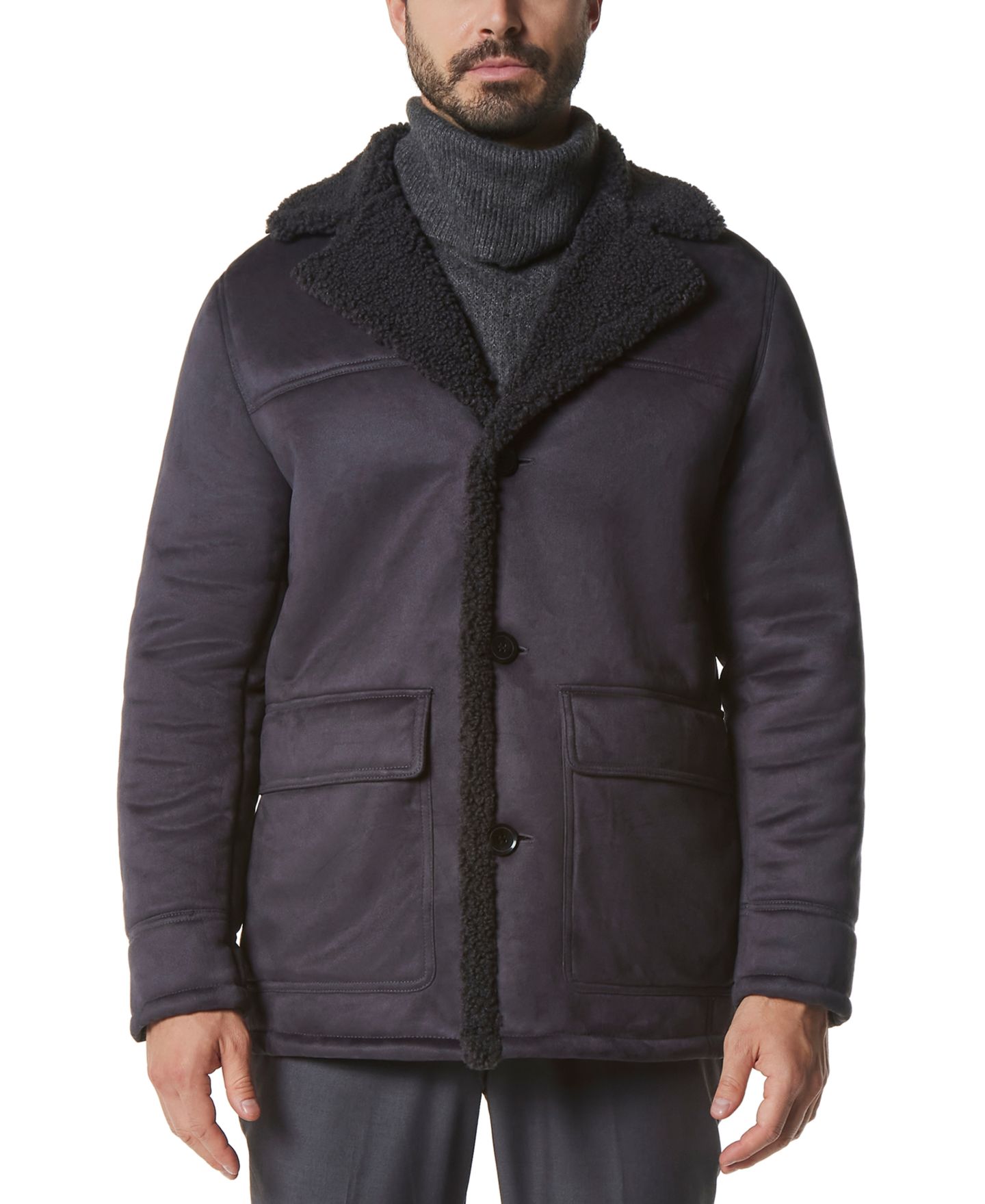 Мужская куртка Marc New York Jarvis Faux Shearling, цвет: Угольный — фото 5