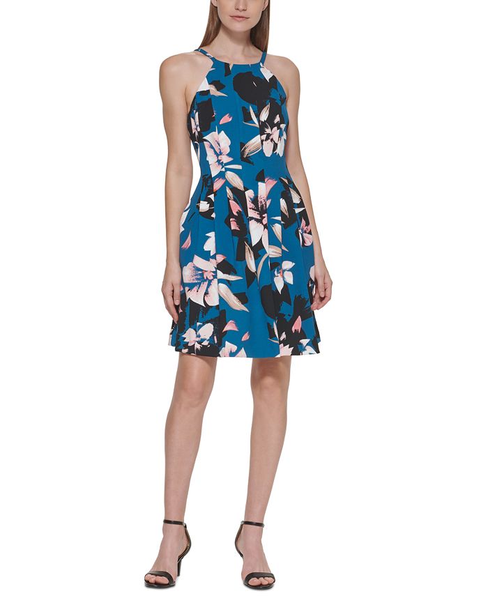 Vince Camuto Floral-Print Fit & Flare Dress - Macy's