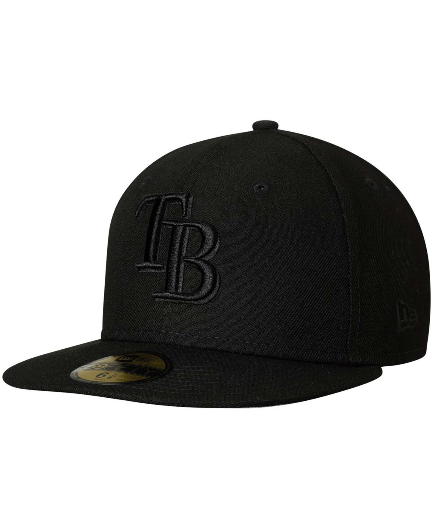Мужская кепка New Era Black Tampa Bay Rays Primary Logo Basic 59FIFTY Fitted Hat — фото 1