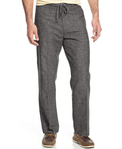 Tasso Elba Linen Drawstring Pants - Pants - Men - Macy's