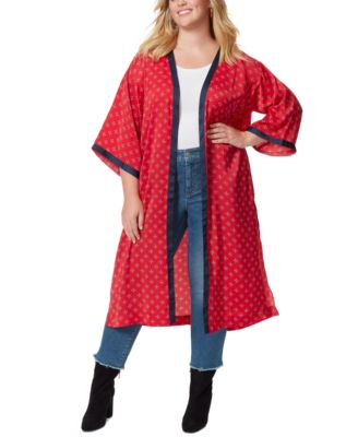 plus size sheer duster jacket