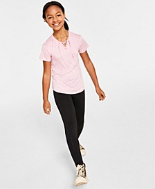 Big Girls Core Lace-Up T-Shirt, Created for Macy's