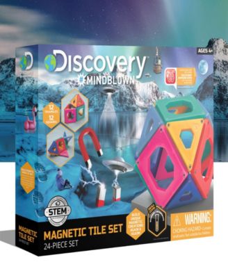Discovery Kids 24-Piece Magnetic Building Tiles Construction Set