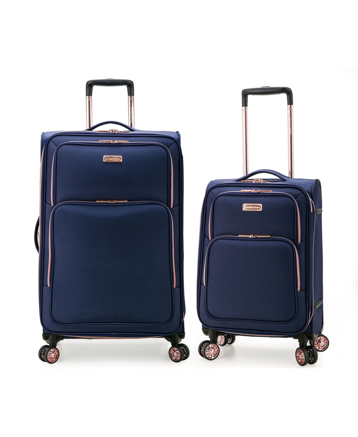 Traveler's Choice Monterey Softside 2 Piece Luggage Set In Navy/rose