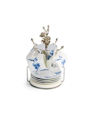 Orchid 9 Piece Demitasse Cups and Stand Set