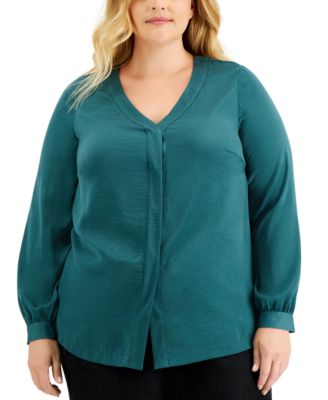 plus size v neck blouse