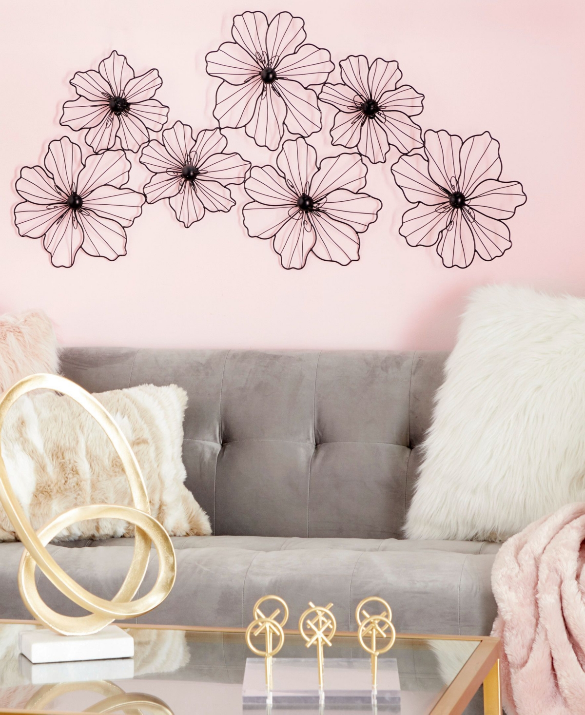 CosmoLiving by CosmopolitanMetal Modern Floral Wall Decor, 43