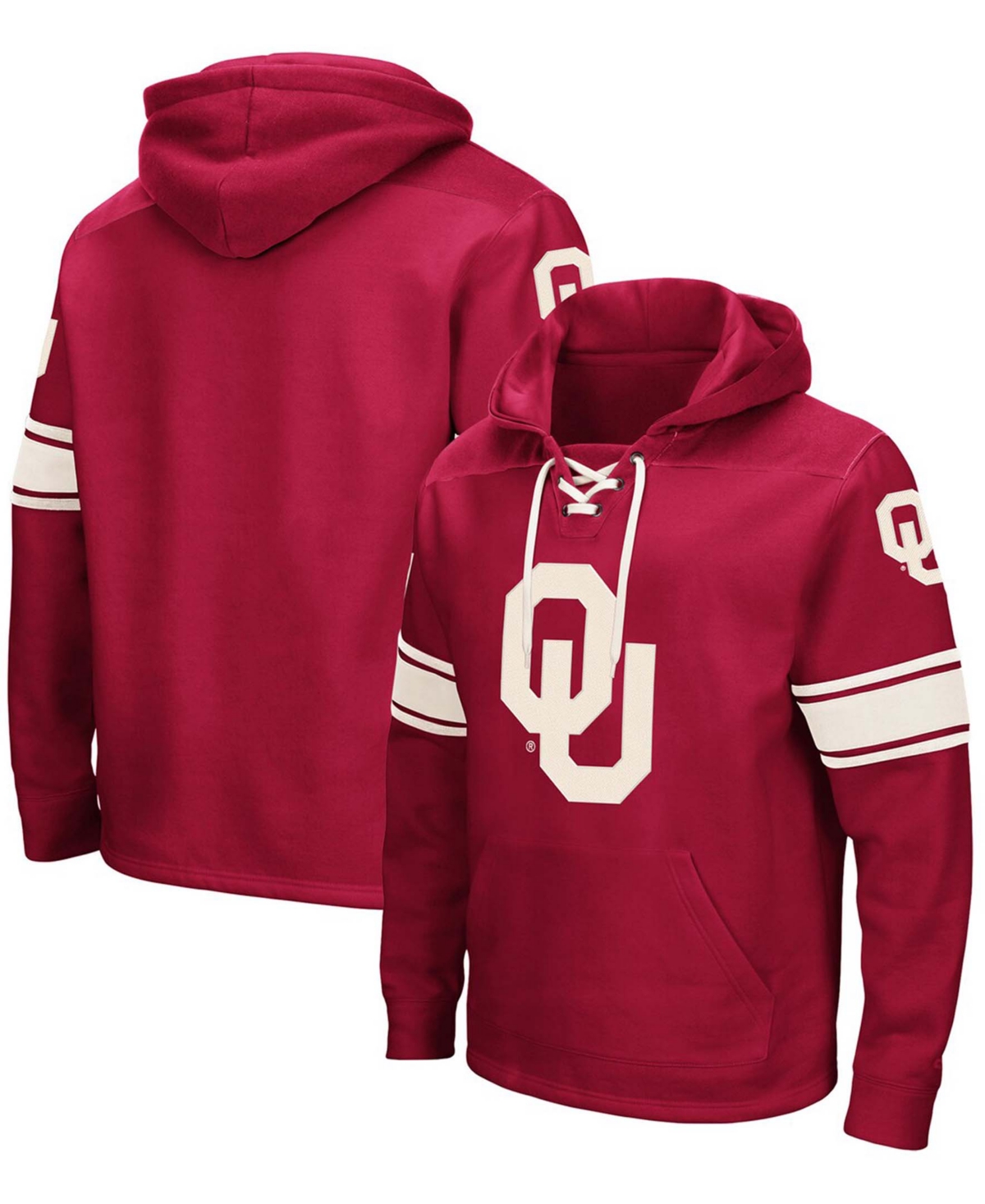 Colosseum Men's Crimson Oklahoma Sooners 2.0 Lace-up Pullover Hoodie