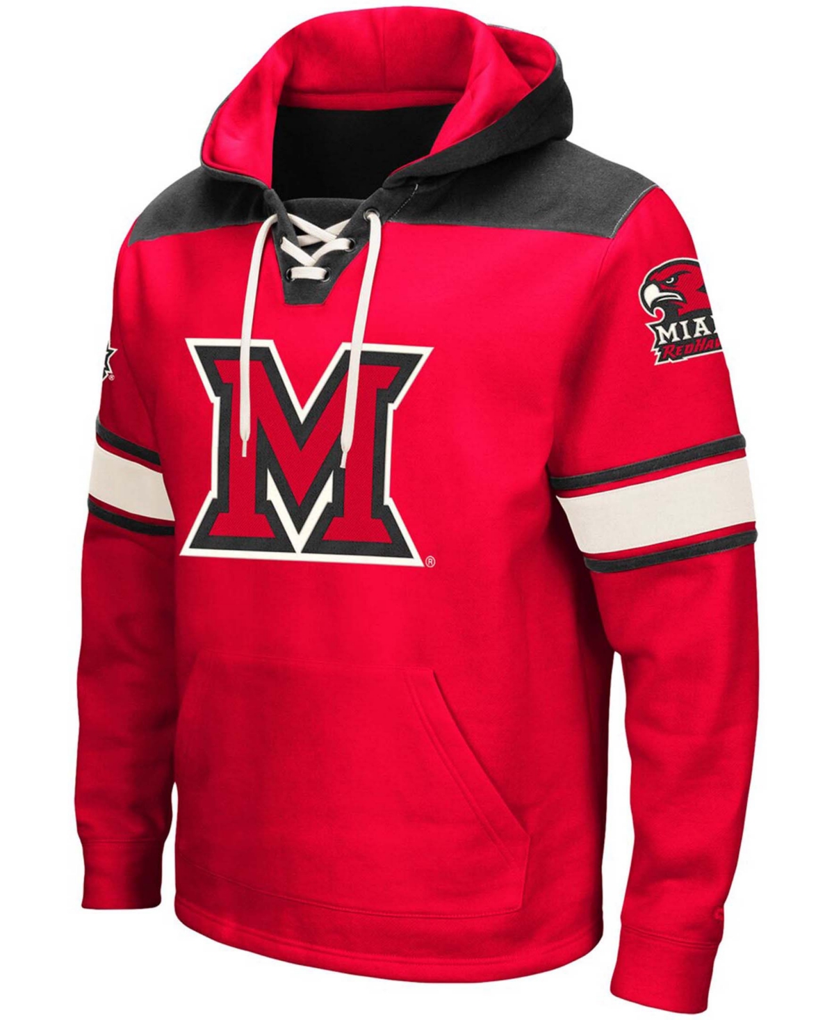 Colosseum Men's Red Miami University Redhawks 2.0 Lace-up Hoodie In Red
