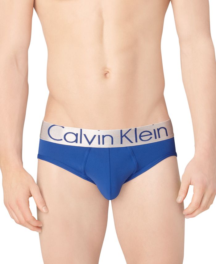 Calvin Klein Men's 3-pk. Metallic Waistband Boxer Briefs in White
