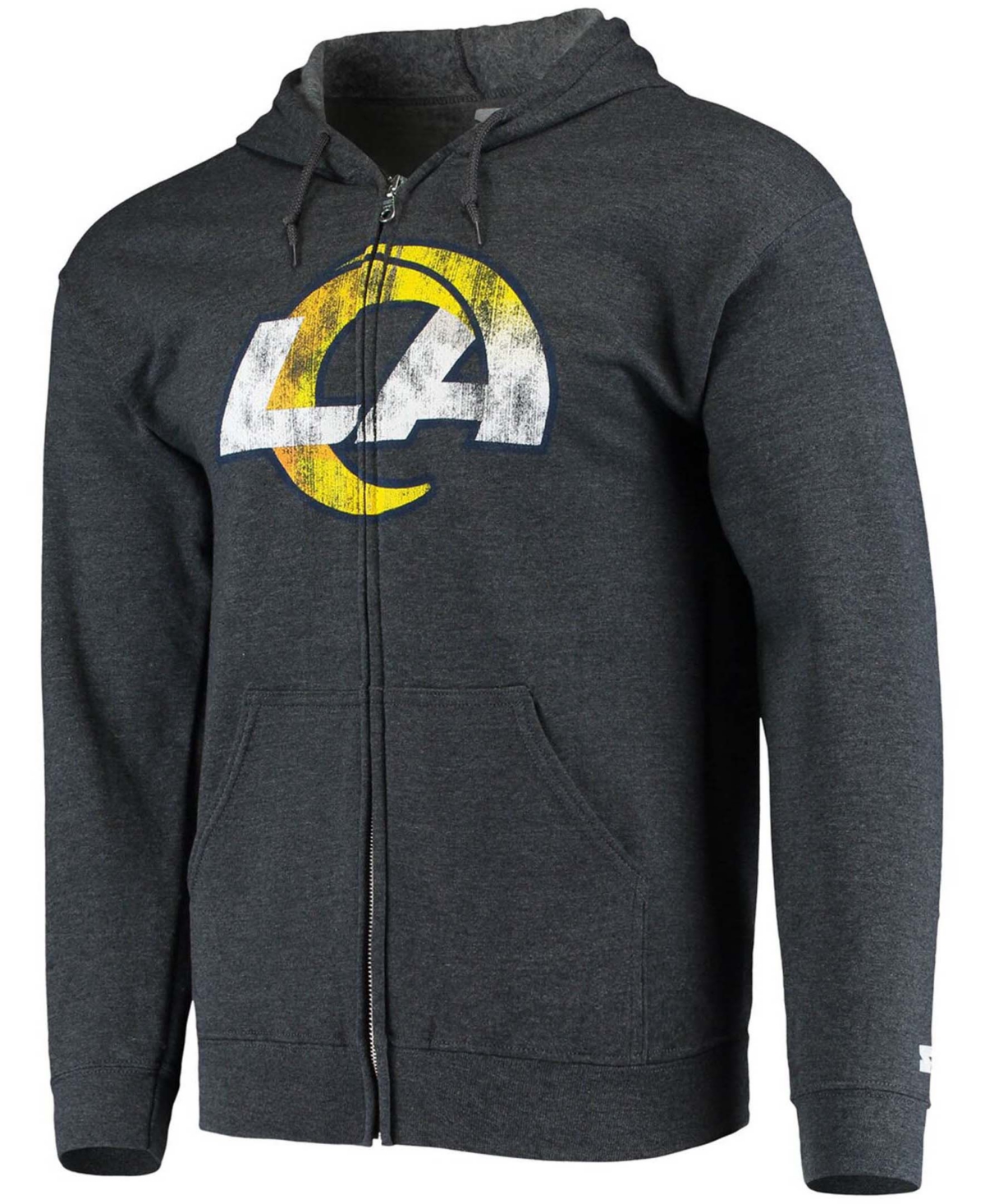 Starter Men's Charcoal Los Angeles Rams Primary Logo Full-zip Hoodie In Charcoal