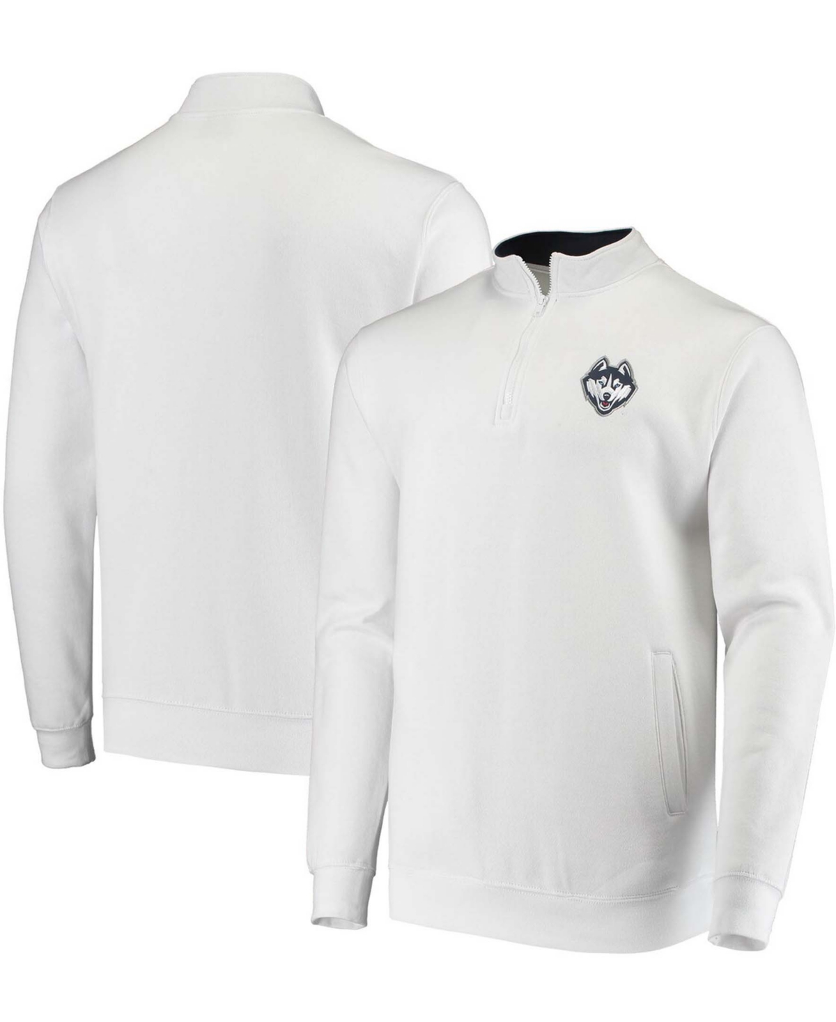 Colosseum Men's White UConn Huskies Tortugas Logo Quarter-Zip Jacket