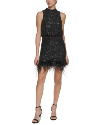 Sequin Feather Dress