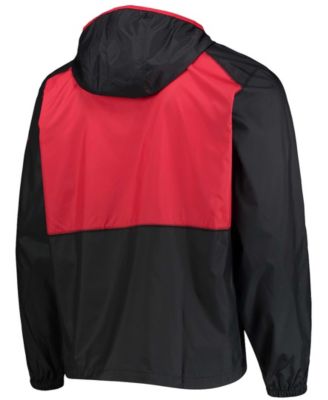 Men's Black, Scarlet Nebraska Huskers Flash Forward Hoodie Full-Zip Windbreaker Jacket