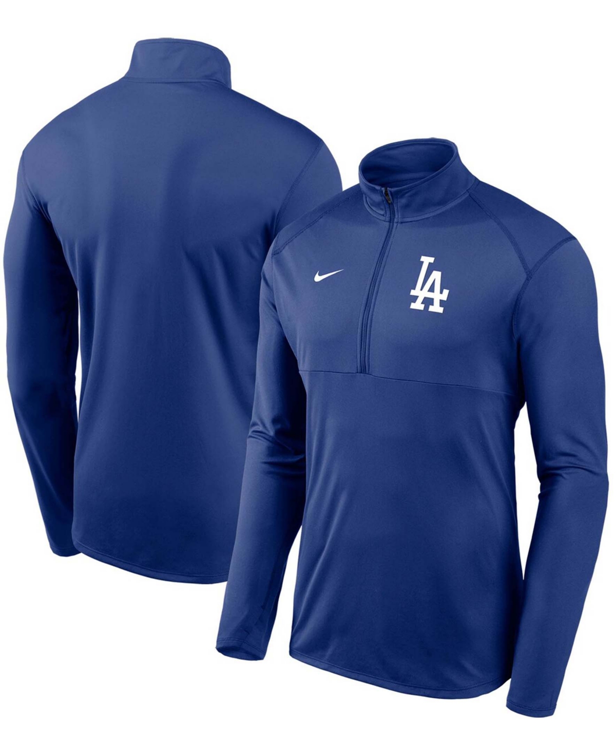 Men's Big and Tall Royal Los Angeles Dodgers Team Logo Element Performance Half-Zip Pullover Jacket