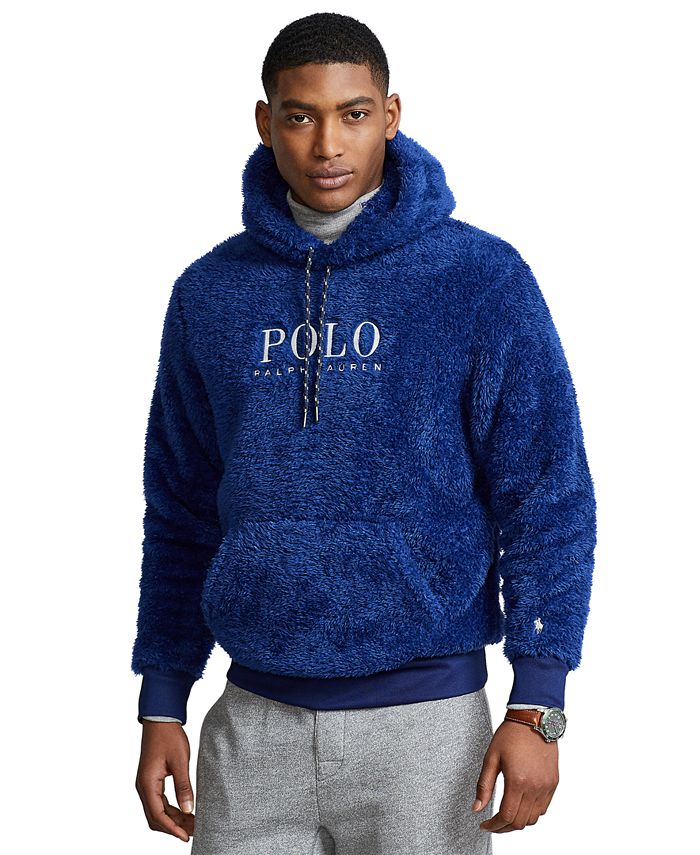 Polo Ralph Lauren Men's Multi Monogram All Over Logo Fleece Pullover Hoodie  L 