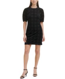 Burnout Velvet Plaid Dress