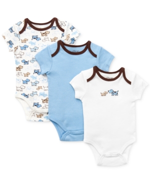 Little Me Baby Boys Cute Puppies Bodysuits 3-Pack