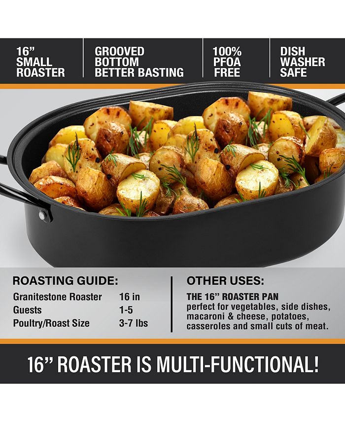 Granite Stone Diamond Granite Stone Oval Roaster Pan, 16” Ultra