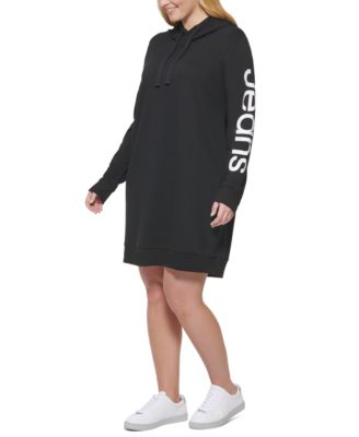 Calvin Klein Jeans Trendy Plus Size Logo Hoodie Dress Macy s