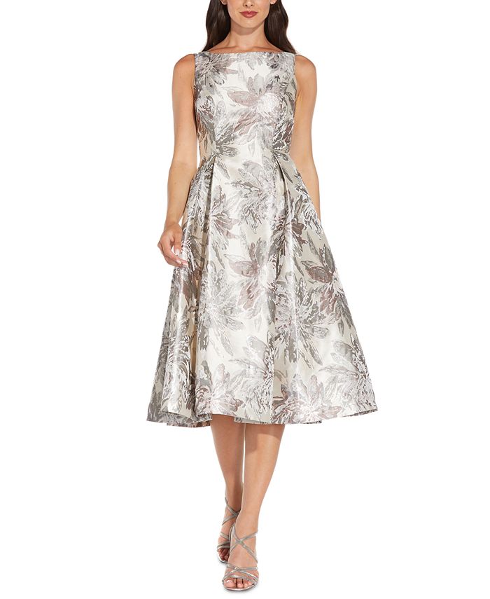Adrianna Papell Metallic Midi Dress - Macy's
