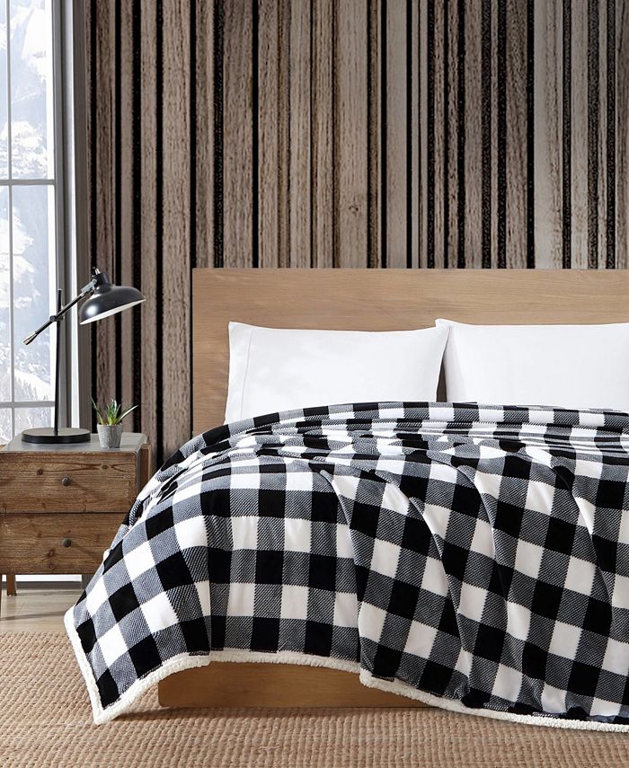 Eddie bauer cabin plaid sherpa throw deals