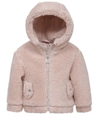 Michael Kors Baby Girls Teddy Bear Bomber Jacket - Macy's