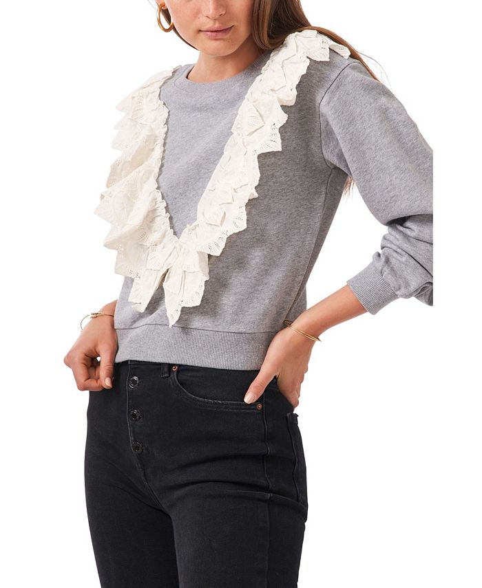 Lace front deals sweatshirt