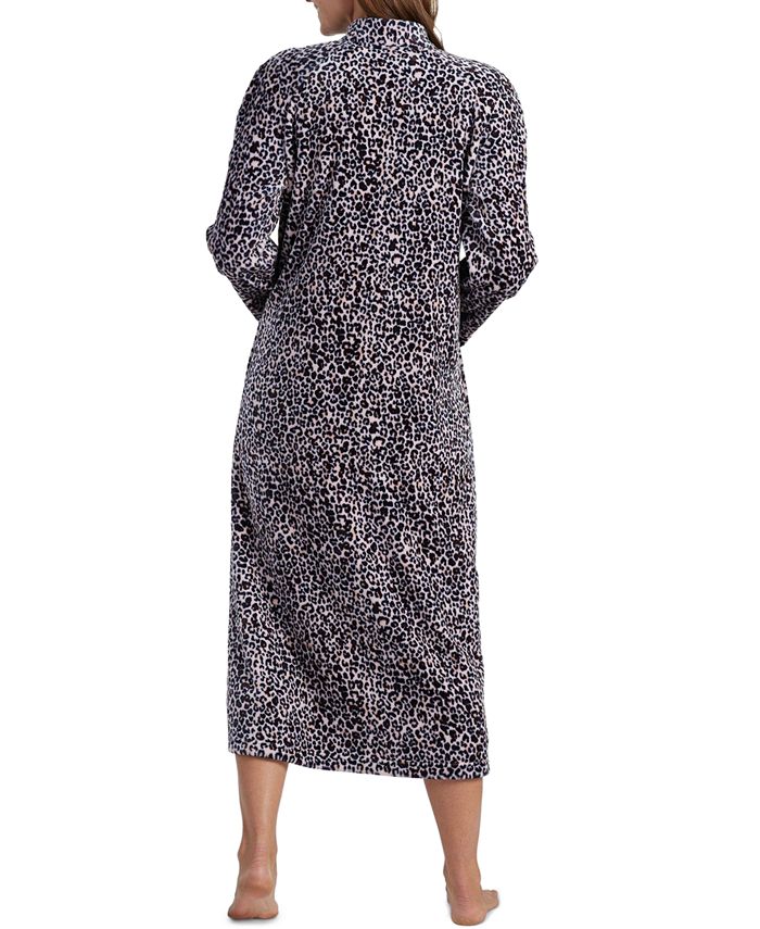 Miss Elaine LeopardPrint Long Zipper Robe Macy's