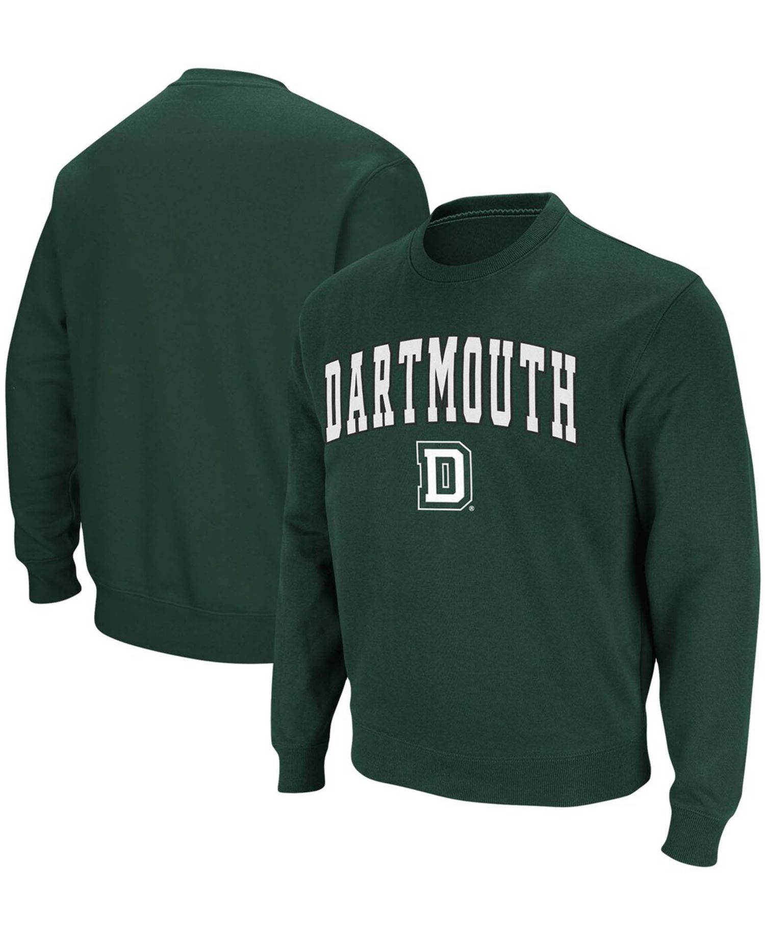 Men's Green Dartmouth Big Green Arch Logo Tackle Twill Pullover Sweatshirt