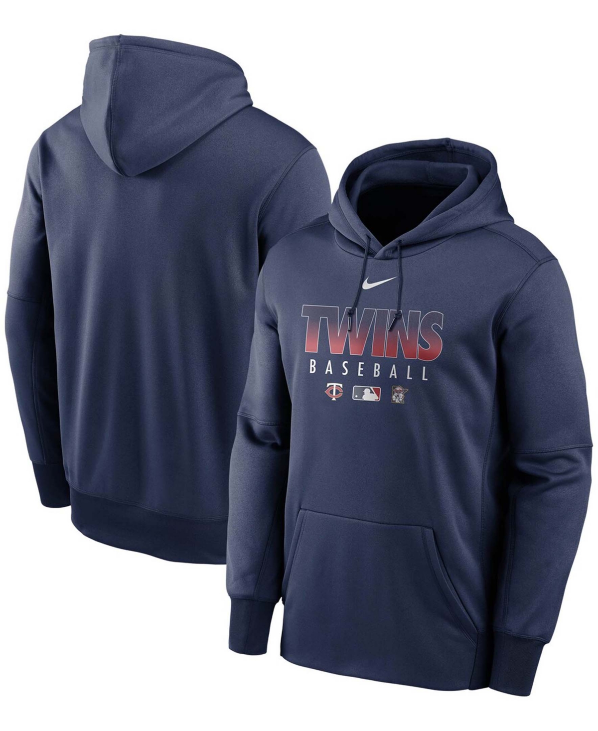 Men's Navy Minnesota Twins Authentic Collection Therma Performance Pullover Hoodie