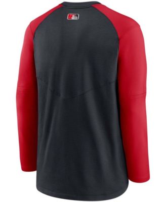 Men's Navy, Red Washington Nationals Authentic Collection Pregame Performance Raglan Pullover Sweatshirt