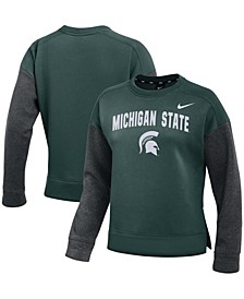 Women's Green, Charcoal Michigan State Spartans Campus Dolman Pullover Sweatshirt