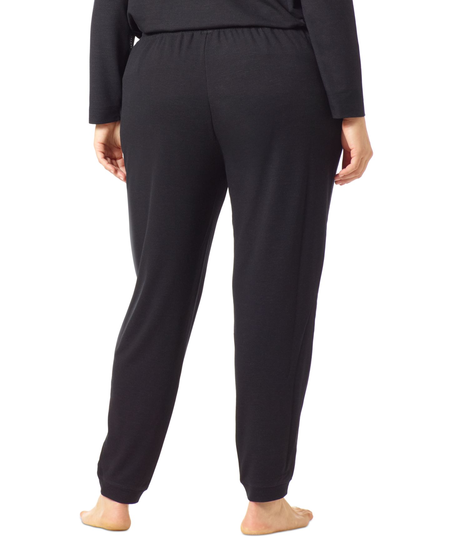 Женские брюки Hue Plus Size French Terry Cuffed Lounge Pant, цвет: Чёрный — фото 5