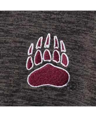 Men's Heather Black Montana Grizzlies Down Swing Raglan Polo Shirt