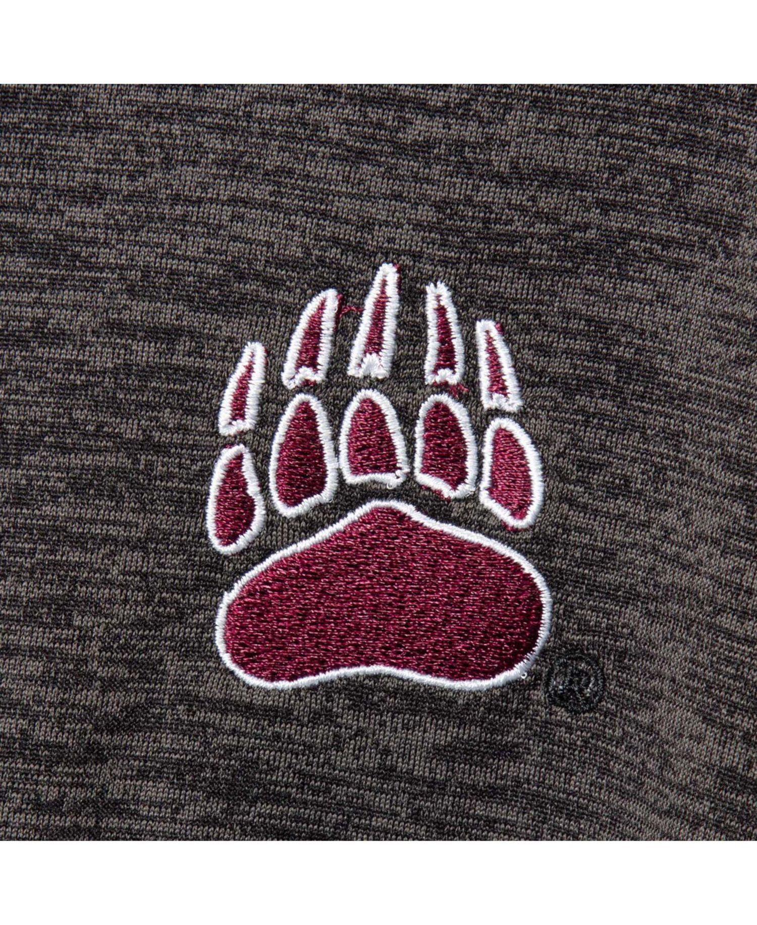 Men's Heather Black Montana Grizzlies Down Swing Raglan Polo Shirt