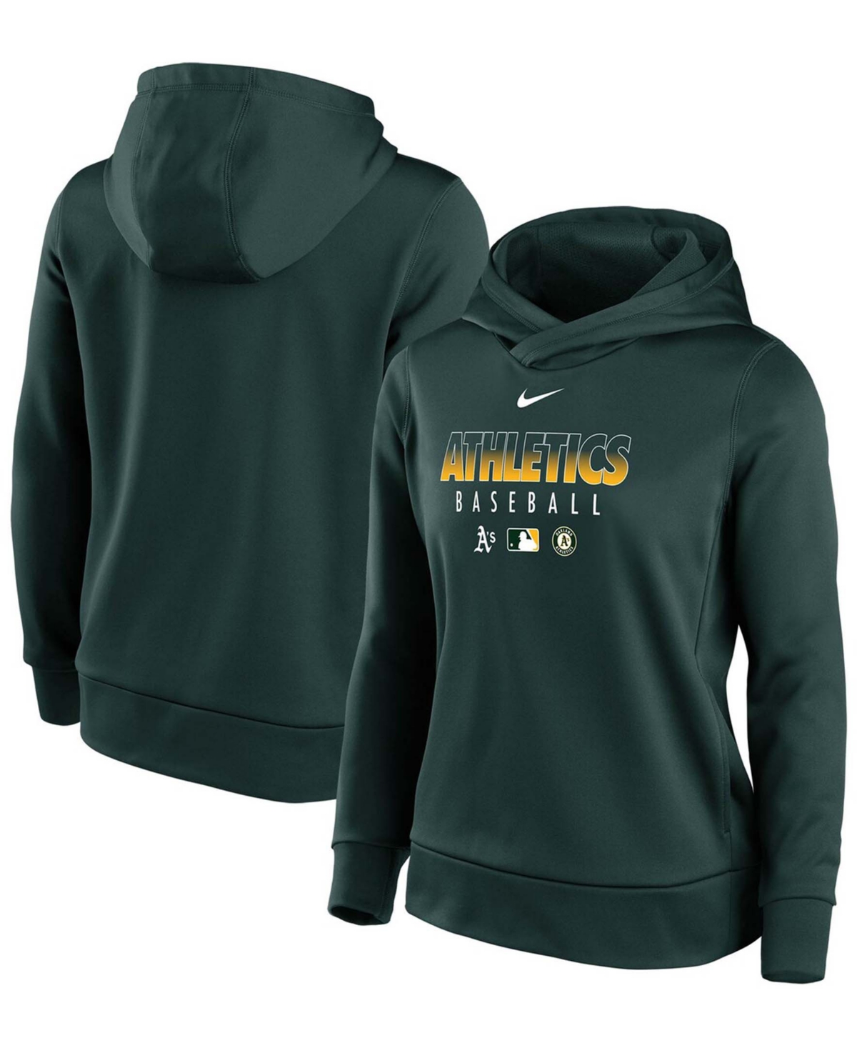 Women's Green Oakland Athletics Authentic Collection Performance Pullover Hoodie