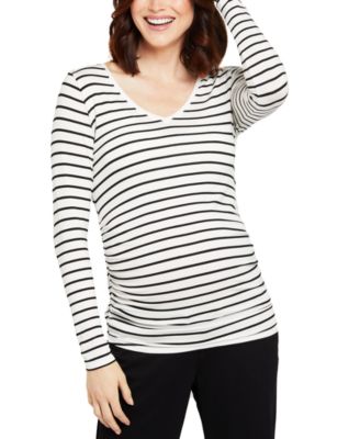 Motherhood Maternity - Long-Sleeve Side-Ruched Maternity T-Shirt