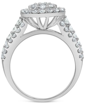 Diamond Halo Cluster Bridal Set (3 ct. t.w.) in 14k White Gold