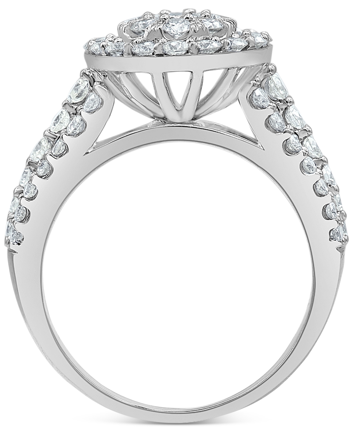 Diamond Halo Cluster Bridal Set (3 ct. t.w.) in 14k White Gold