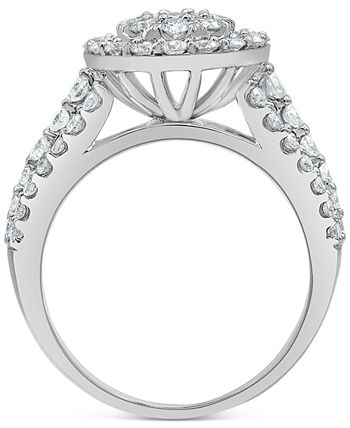 Macy's - Diamond Halo Cluster Bridal Set (3 ct. t.w.) in 14k White Gold