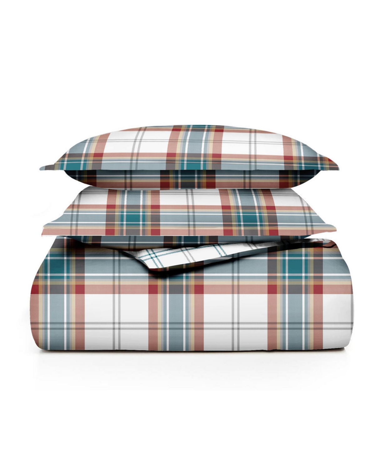Martha Stewart Collection Holiday Plaid Percale 3piece Full/queen