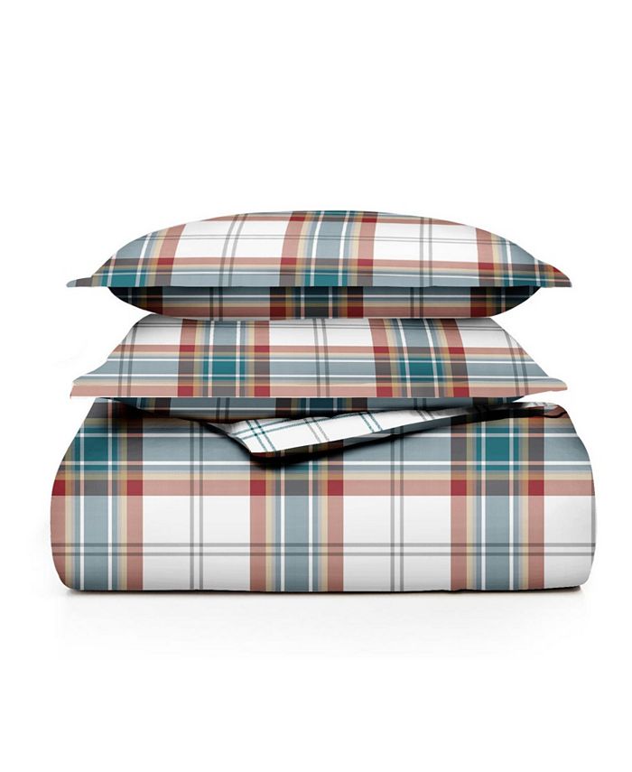 Martha Stewart Collection Holiday Plaid Percale 3Piece Full/Queen