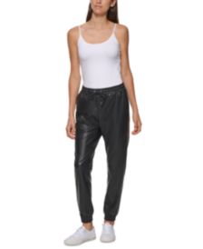 Faux Leather Jogger Pants